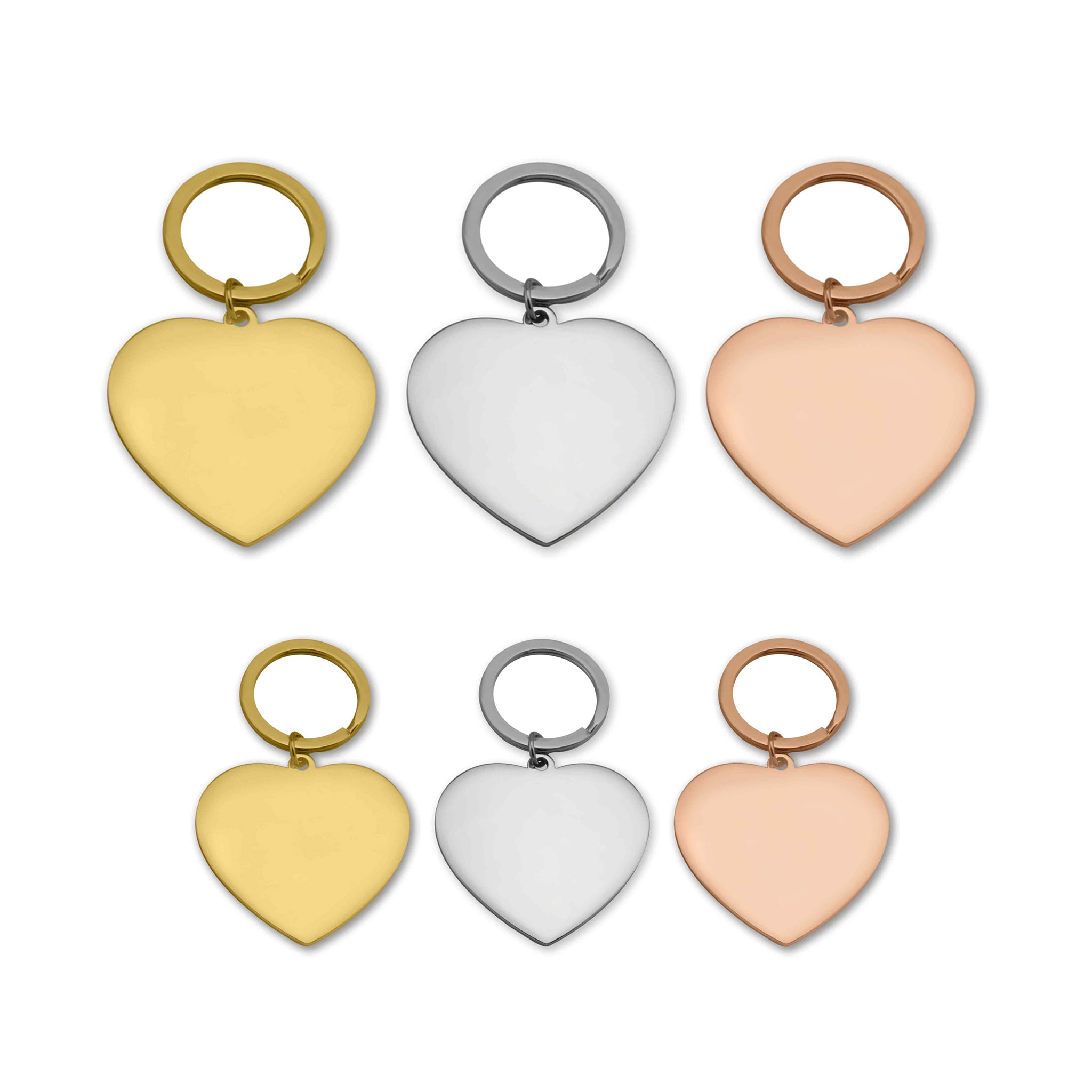 Engravable Heart Stainless Steel Keychain / SBB0287
