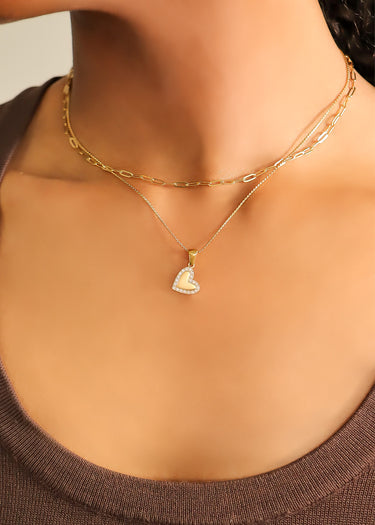 PVD 18K Gold en acier inoxydable Charme coeur/SBB0289
