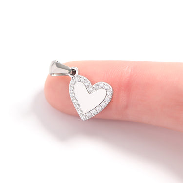 Heart Charm Pendant with CZ Accents Scale