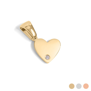 CZ Accent Heart Charm