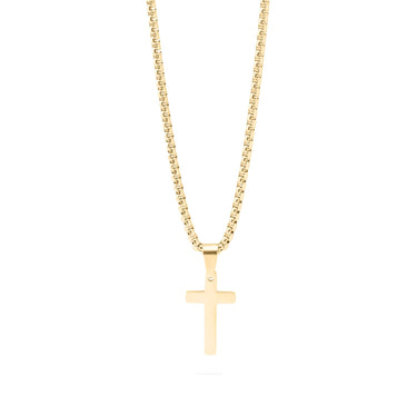Wholesale jewelry 14K Gold Filled Plus™ Cross Pendant With Rounded Box Chain- main 