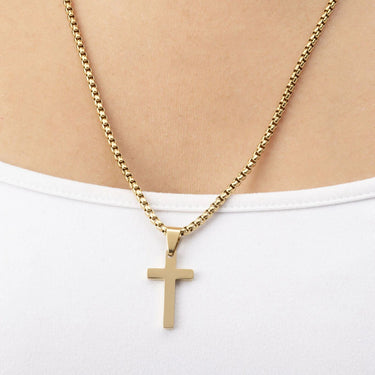 Wholesale jewelry 14K Gold Filled Plus™ Cross Pendant With Rounded Box Chain- model 