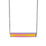 Chain necklace with rectangular prism bar charm