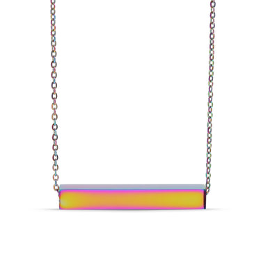 Chain necklace with rectangular prism bar charm