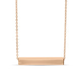 Chain necklace with rectangular prism bar charm