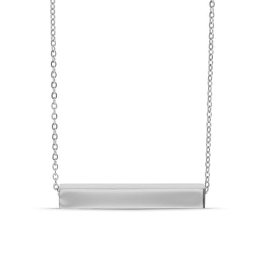 Chain necklace with rectangular prism bar charm