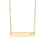 Bar Birthstone Necklace