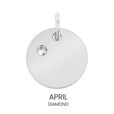 CZ Birthstone Round Pendant April Diamond