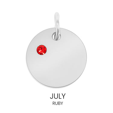 CZ Birthstone Round Pendant July Ruby