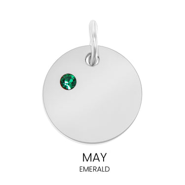 CZ Birthstone Round Pendant May Emerald