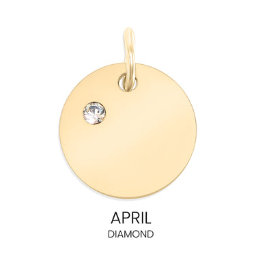 CZ Birthstone Round Pendant April Diamond