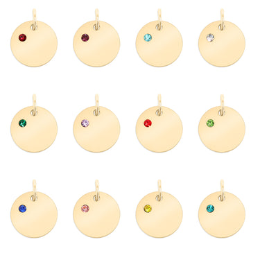 CZ Birthstone Round Pendant Group Shot
