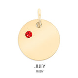 CZ Birthstone Round Pendant July Ruby