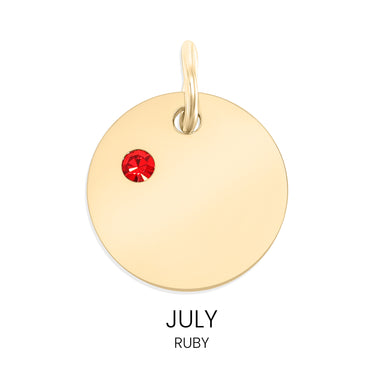 CZ Birthstone Round Pendant July Ruby