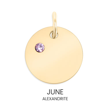 CZ Birthstone Round Pendant June Alexandrite