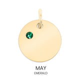 CZ Birthstone Round Pendant May Emerald
