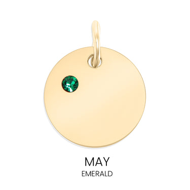 CZ Birthstone Round Pendant May Emerald