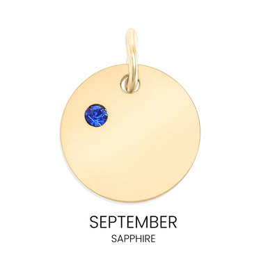 CZ Birthstone Round Pendant September Sapphire