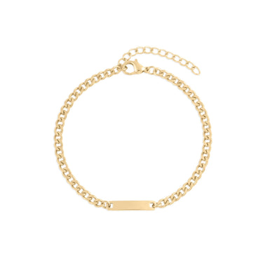 Wholesale jewelry 14K Gold Filled Plus™ Engravable Curb Chain Bar Bracelet - main