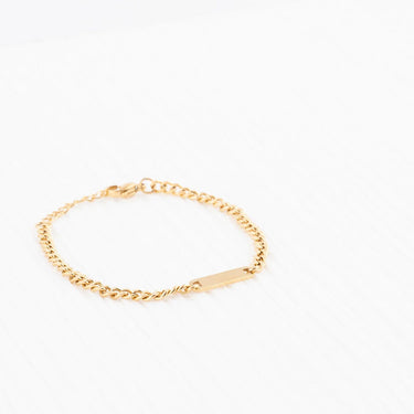 Wholesale jewelry 14K Gold Filled Plus™ Engravable Curb Chain Bar Bracelet - studio