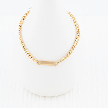 Wholesale jewelry 14K Gold Filled Plus™ Engravable Curb Chain Bar Bracelet - studio