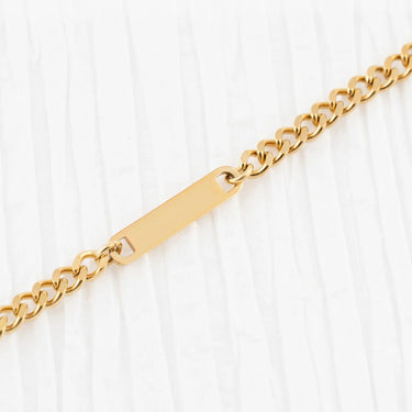 Wholesale jewelry 14K Gold Filled Plus™ Engravable Curb Chain Bar Bracelet - studio
