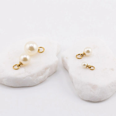 Gold Glass Pearl Charms