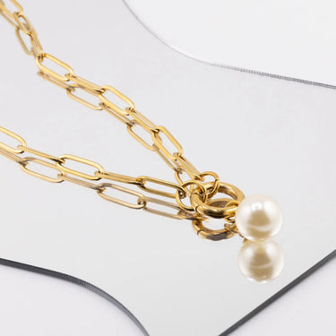 Gold Paperclip Charm Holder Necklace