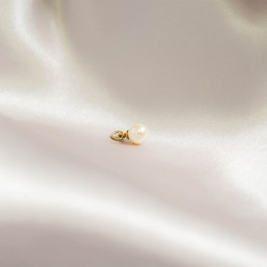 Gold Glass Pearl Charm
