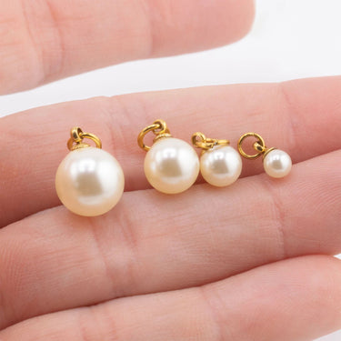 Gokd Glass Pearl Charms- scale shot