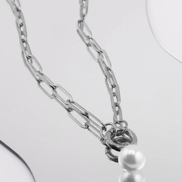 Silver Glass Pearl Charm
