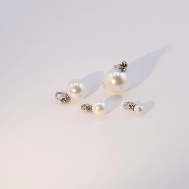 Silver Glass Pearl Charms