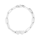 Engravable 2 Heart Paperclip Bracelet