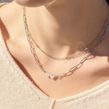 2.5mm paperclip chain and 2 heart paperclip chain