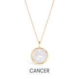 14K Gold Plated Sterling Silver Mother of Pearl Zodiac Pendant Necklace