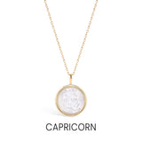 14K Gold Plated Sterling Silver Mother of Pearl Zodiac Pendant Necklace