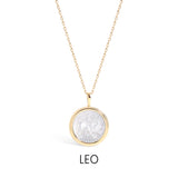 14K Gold Plated Sterling Silver Mother of Pearl Zodiac Pendant Necklace