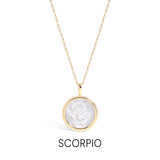 14K Gold Plated Sterling Silver Mother of Pearl Zodiac Pendant Necklace