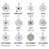 18K Gold PVD Stainless Steel Vertical 3D Birth Flower Charm