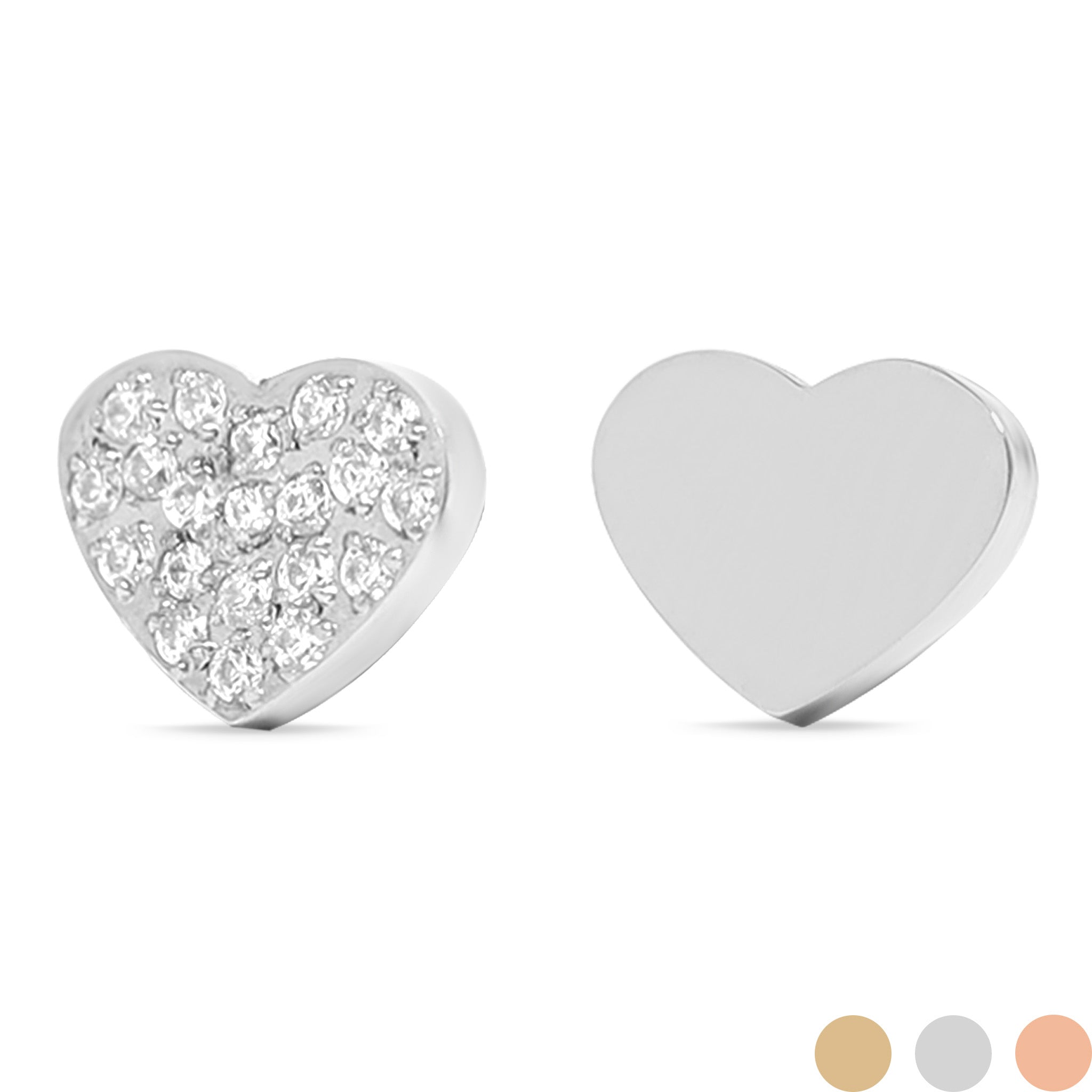 Stainless Steel Engravable 2 Piece Heart Smart Watch Charm Set / SBB0361