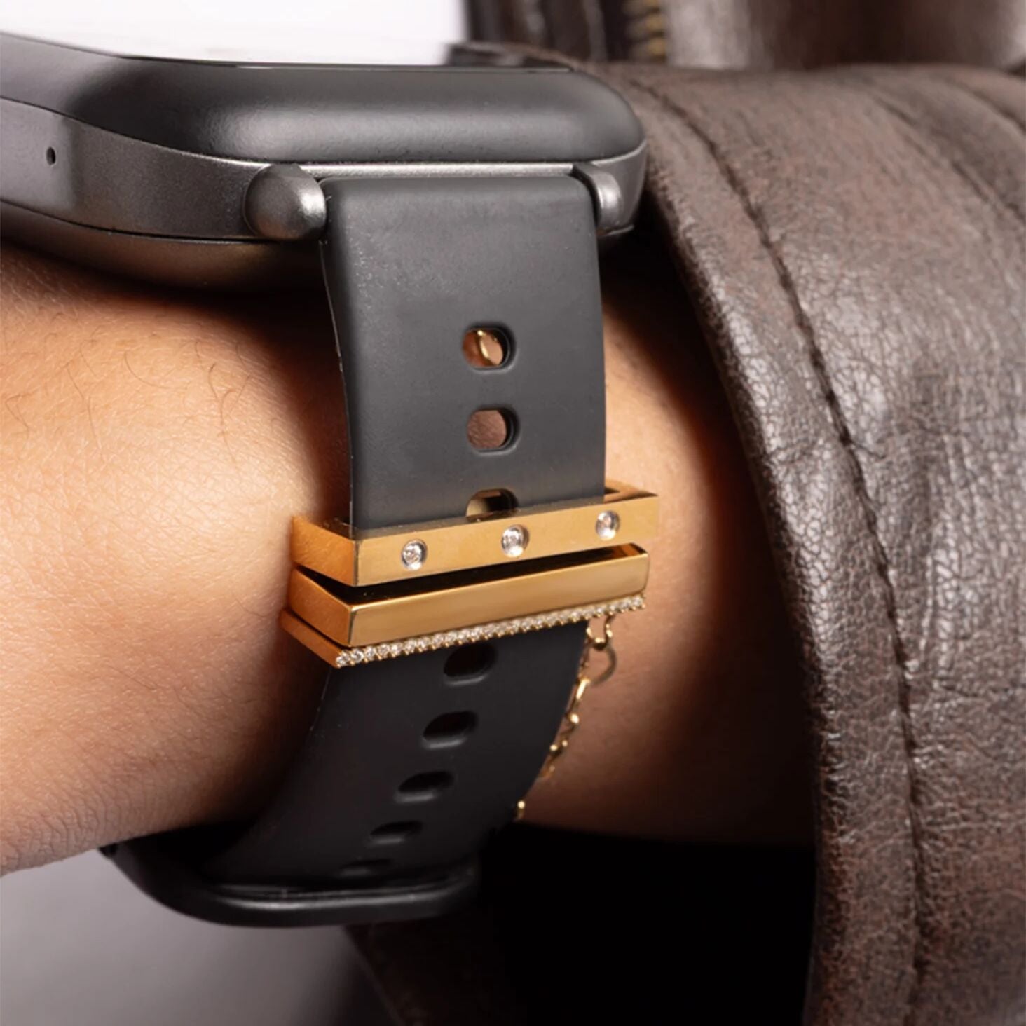 Stainless Steel Engravable 3 Piece Smart Watch Charm Set / SBB0363