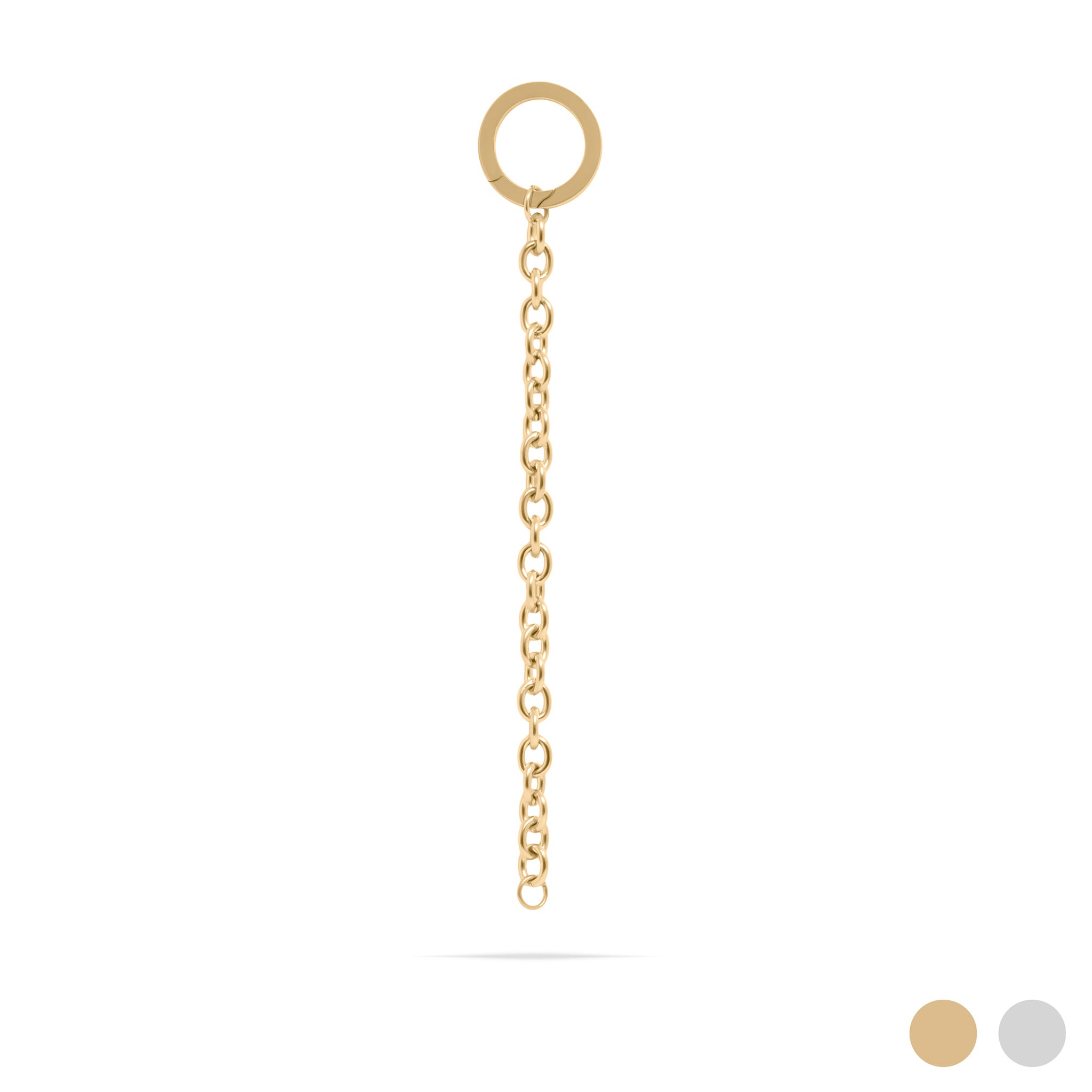 18K Gold Stainless Steel Charm Key Chain Round Clasp / SBB0369