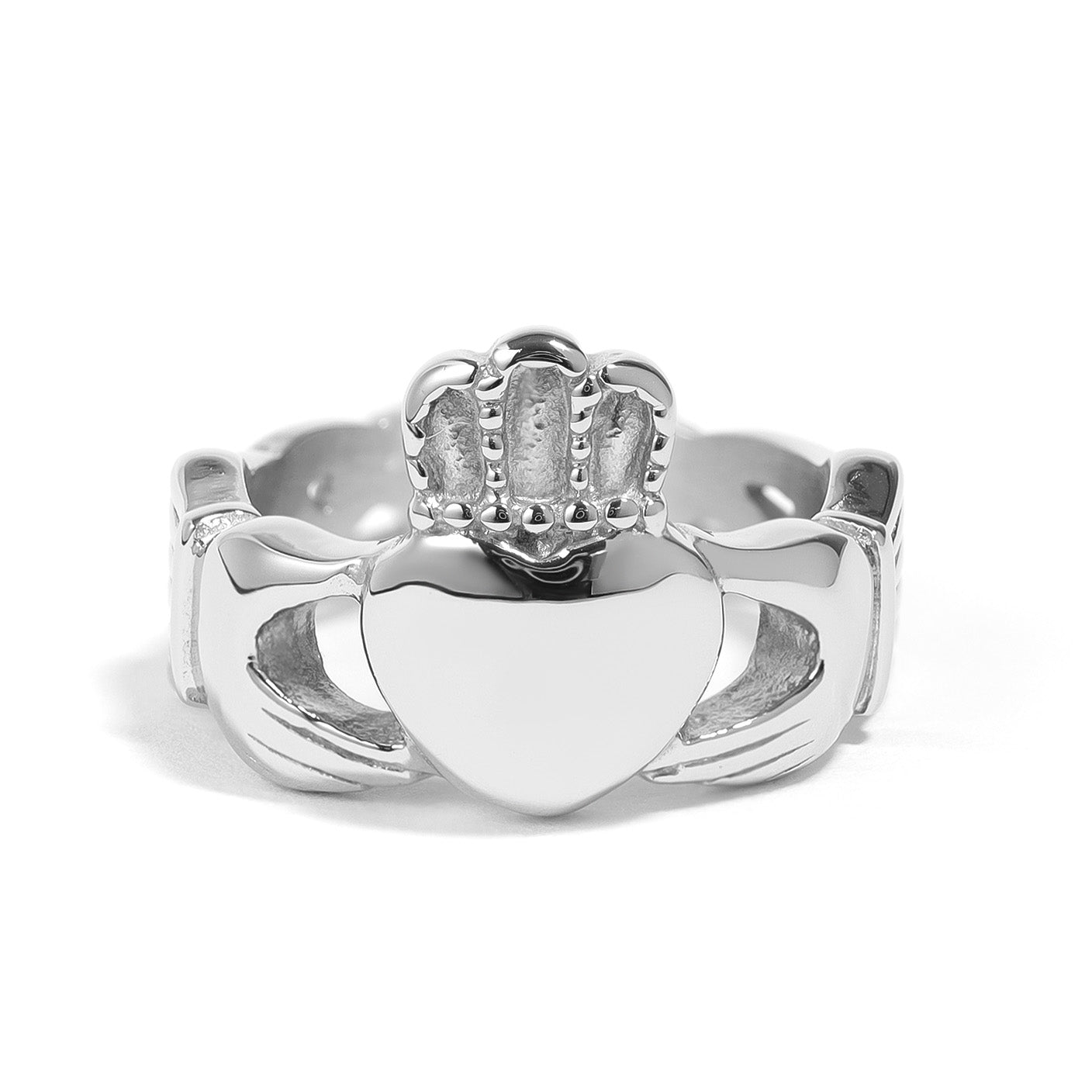 Rostfritt stål Detaljerad Claddagh Ring / SCR4049