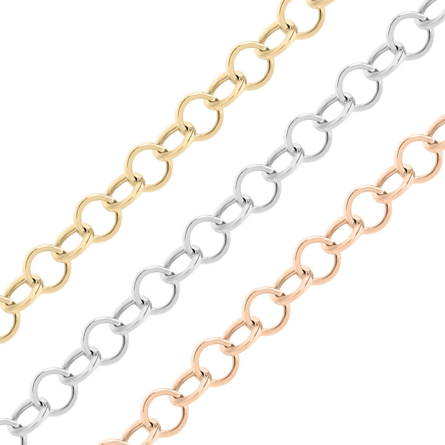 3mm 18K Gold PVD Rostfritt stål Cirkelkabel Permanent smyckekedja vid foten / SPL1002