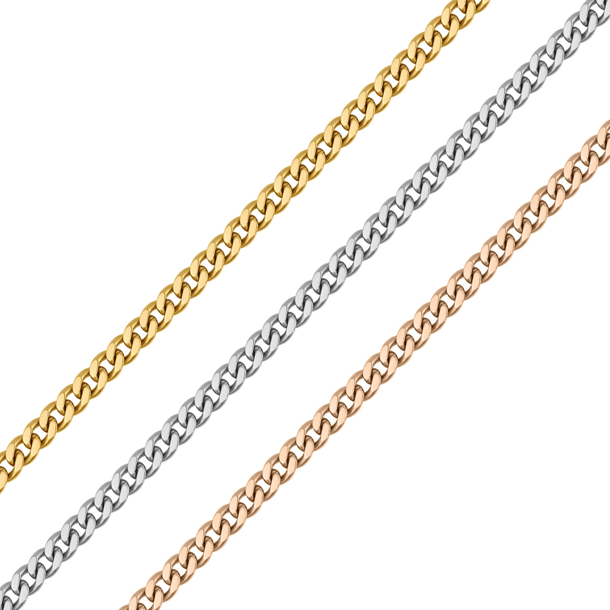 2mm Stainless Steel Diamond Cut Curb Permanent Jewelry Chain By The Foot / SPL1004