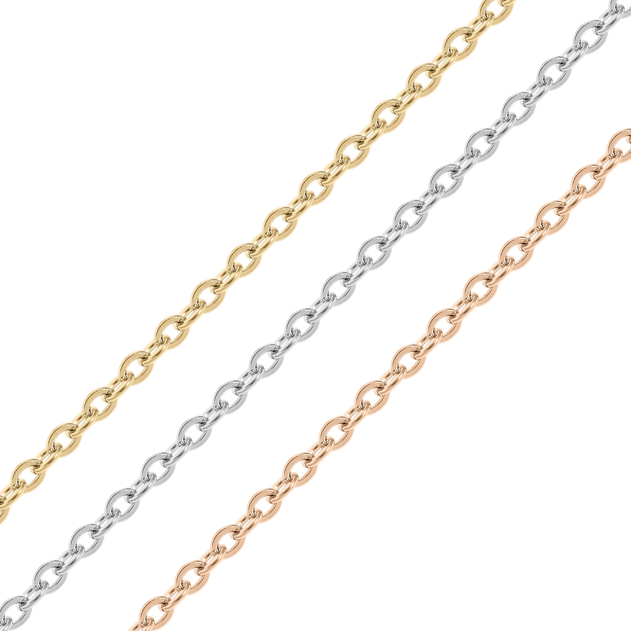 1.5mm 18K Gold PVD Stainless Steel Oval Loop Permanent Jewelry Chain By The Foot / SPL1008