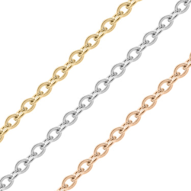 2.5mm 18K Gold PVD Stainless Steel Oval Loop Permanent Jewelry Chain By The Foot / SPL1010