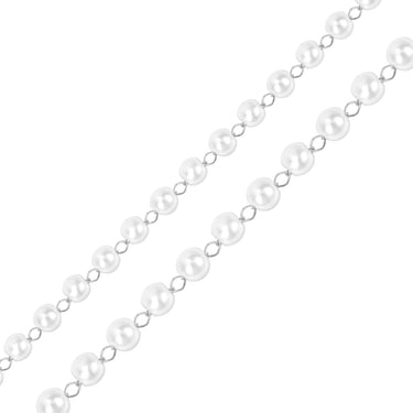 Stainless Steel Faux Pearl Bead Chain By The Foot / SPL1012