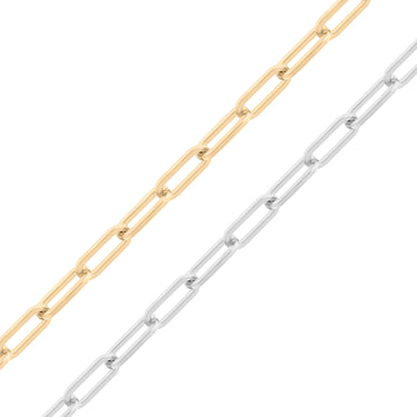 Chaîne de trombone en acier inoxydable en or 18 carats - par le pied/SPL1014