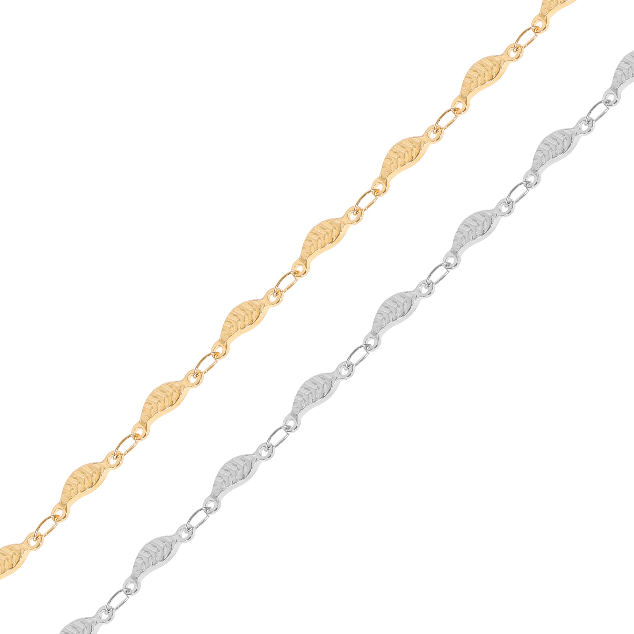 18k Gold PVD Rostfritt stålbladskedja - vid foten / SPL1020